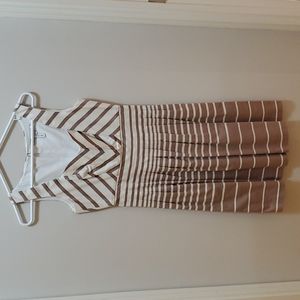 Max and Cleo size 4 cotton blend summer dress in beige and light brown